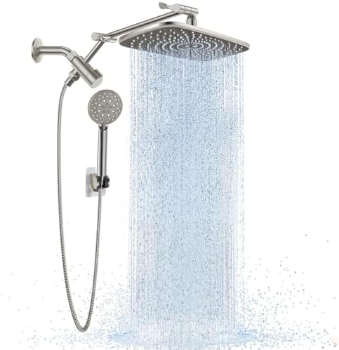 11.8 in High-Pressure Shower Combo — Brushed Nickel