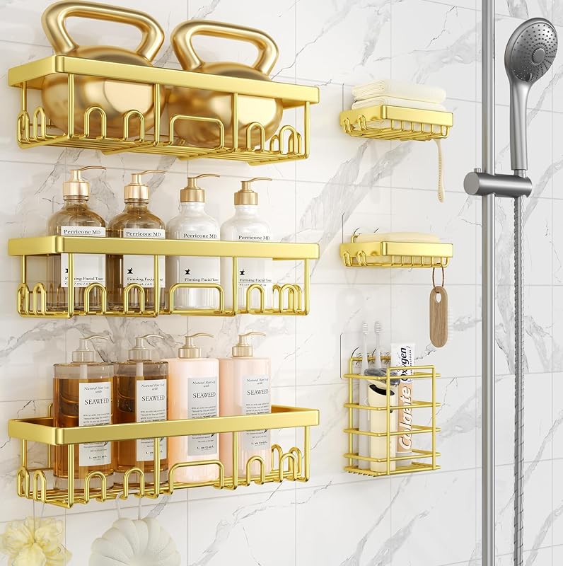 Wall-Mount Shower Caddy — 6 Pack
