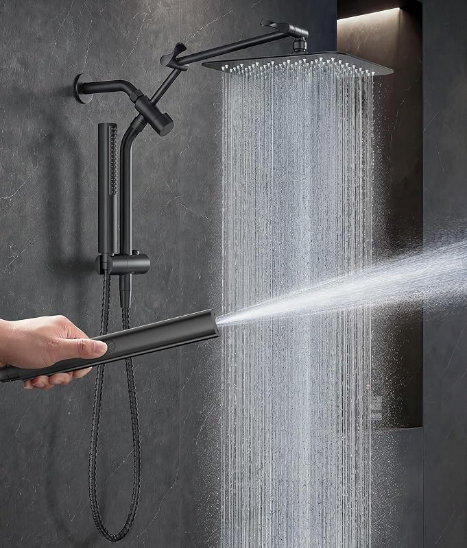 All-Metal 10" Shower System — Matte Black