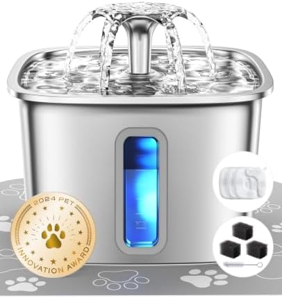 C1 Stainless 108oz Pet Fountain — Silver