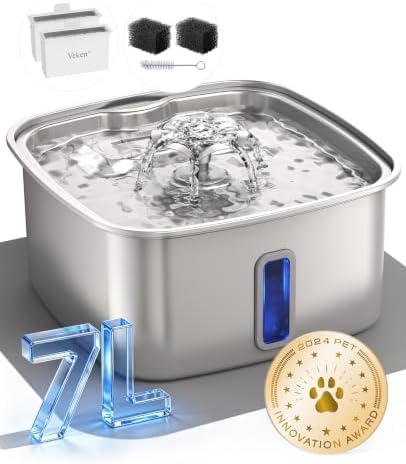 C2 Max 237oz Dog Fountain — Silver
