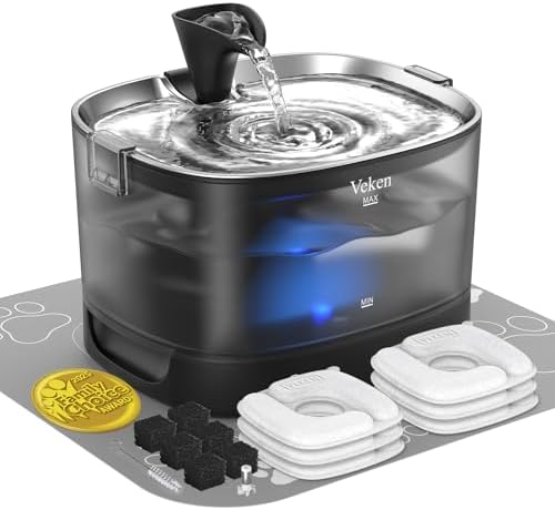 Cordless Fountain with a Steel Tray — Black Silver