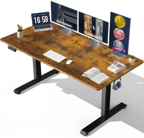 Electric Standing Desk — Brown