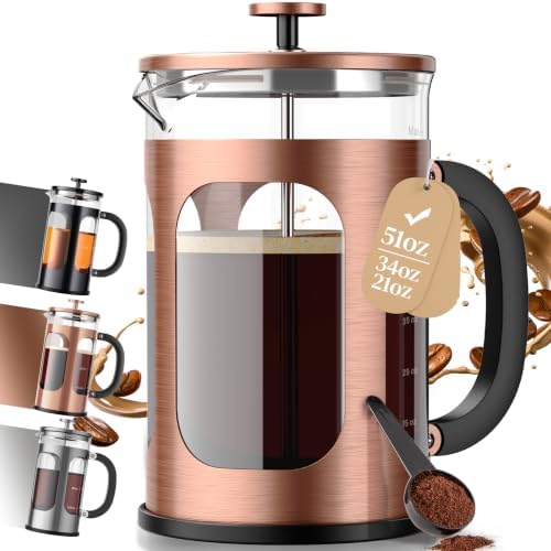 French Press Coffee Maker — Copper