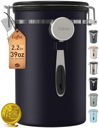 Large 39 oz Coffee Canister — Black
