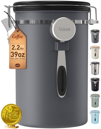 Large 39 oz Coffee Canister — Grey