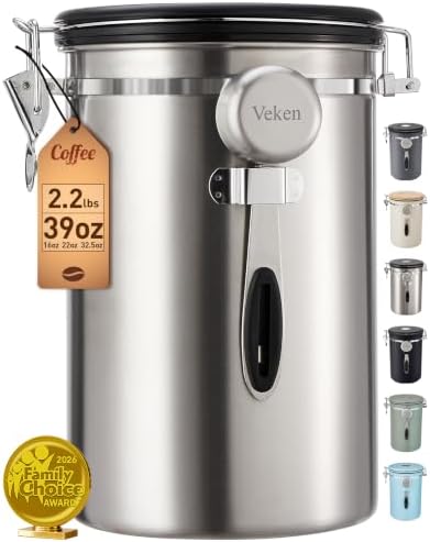 Large 39 oz Coffee Canister — Iced Silver