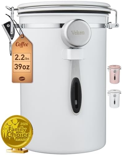 Large 39 oz Coffee Canister — Jet White