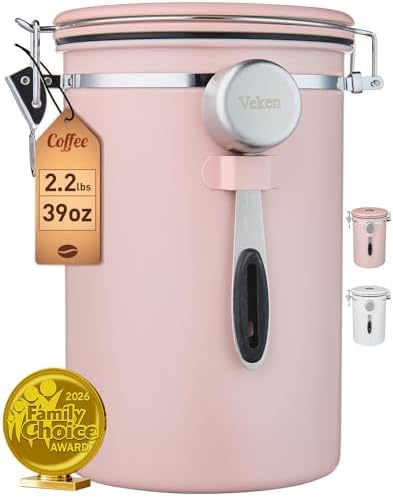 Large 39 oz Coffee Canister — Pink