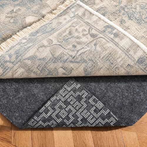 Maze-Textured Cushioned Rug Pad — Grey