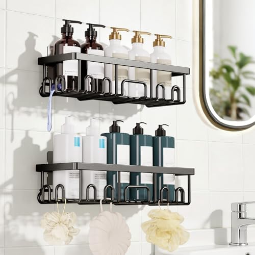 Adhesive Shower Caddy — Black